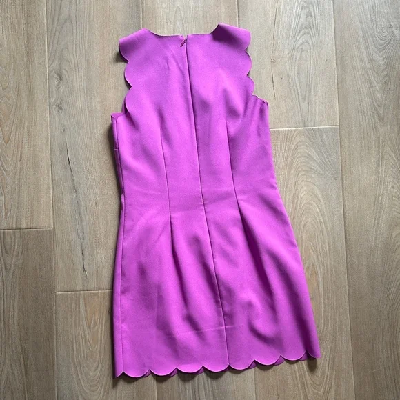 J. Crew Vibrant Purple Scalloped Mini Dress - Picture 3 of 3